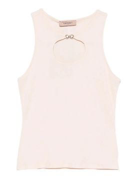 Twinset Canotta a costine con logo