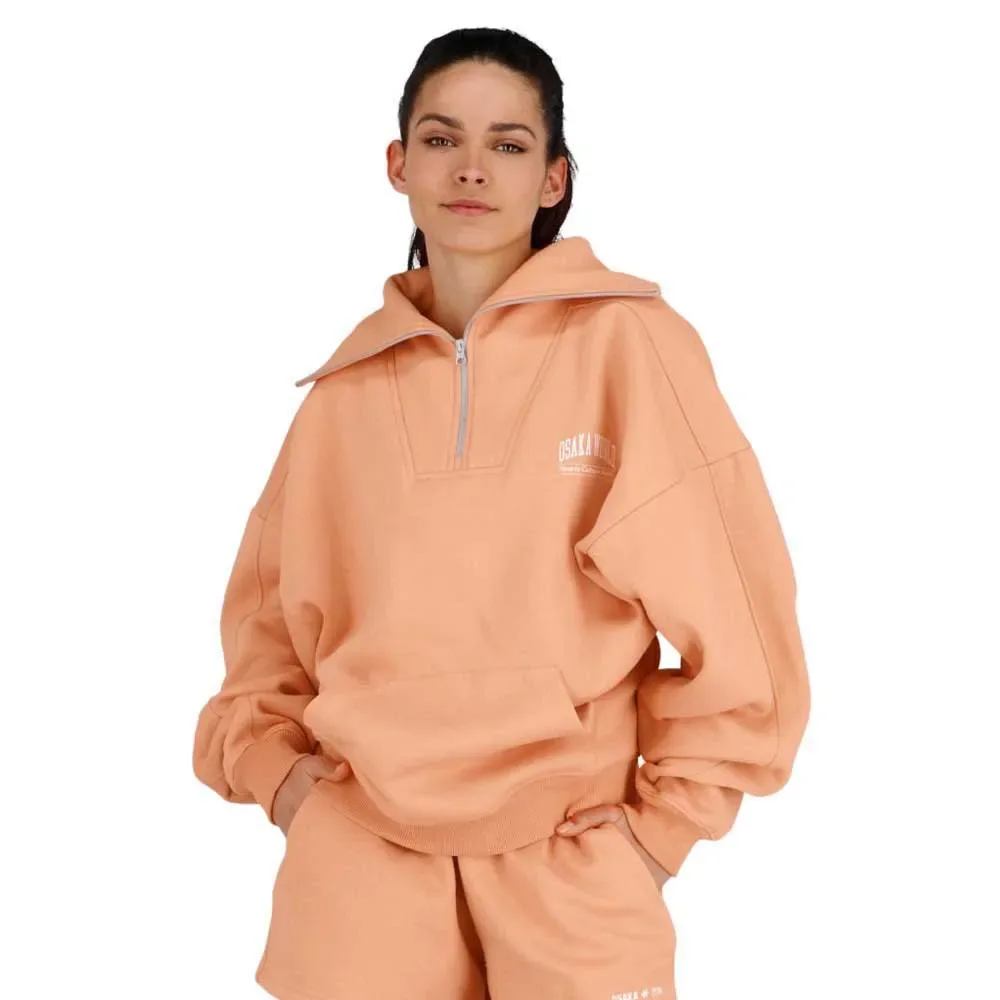 Osaka Half Zip Sweatshirt Peach 2XS - Osaka - FashionsVida