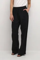 Women's Naya Elastic Waist Casual Wide Trousers in Black Size: 8 - Black - Size: 8