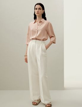 Donna Camicia Seta Crêpe de Chine Elegante L