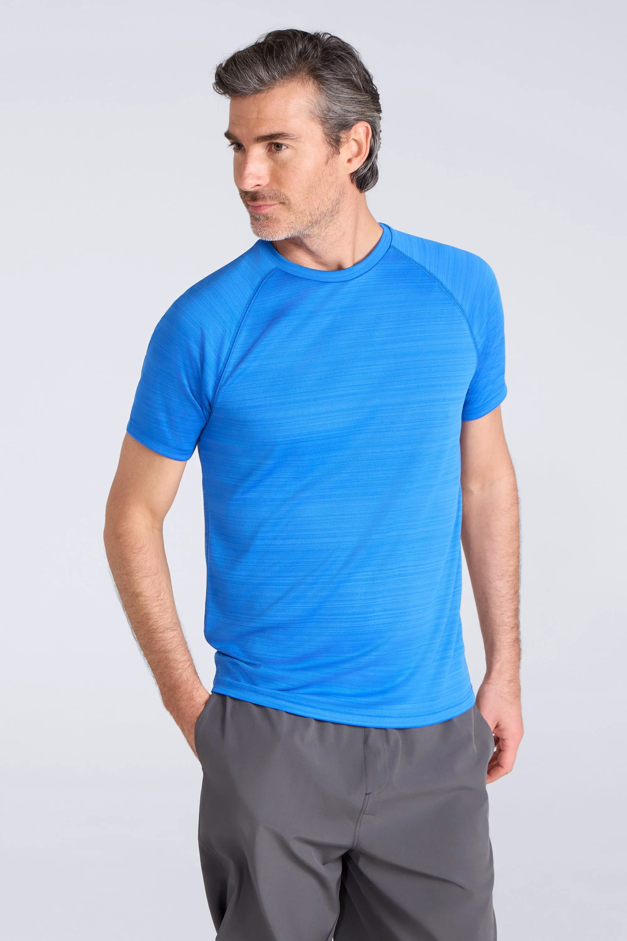 Endurance Stripe IsoCool Mens Tee - Blue - Mountain Warehouse - FashionsVida