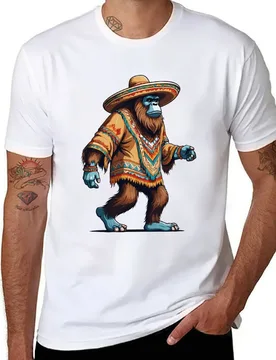 Mexican Bigfoot Sasquatch Sombrero T-Shirt t shirts for man pack white man t shirts for men T-Shirt - Aliexpress - FashionsVida