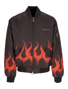 Giubbotto Bomber Uomo Flames Bomber Black/red