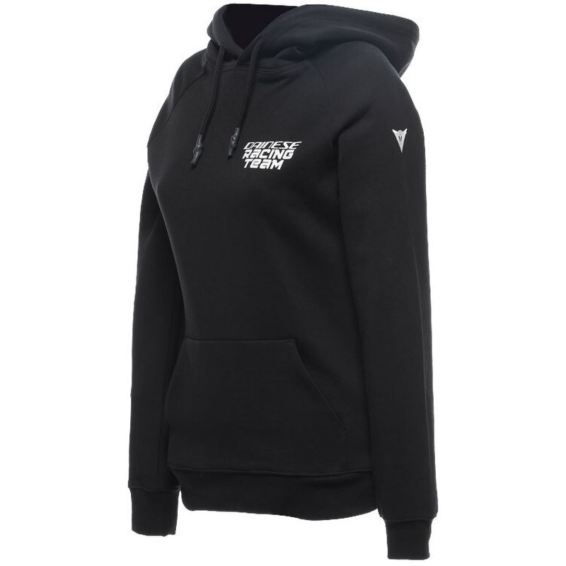 Felpa Moto Donna RACING HOODIE LADY Nero Bianco taglia M