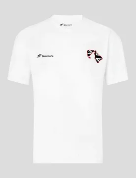 Silverstone Unisex British Injection Linear Back T-shirt - White S unisex - Castore - FashionsVida