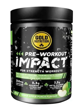 Polvere Energetica Pre-workout Impact Mela Verde 00g Black - Gold Nutrition - FashionsVida