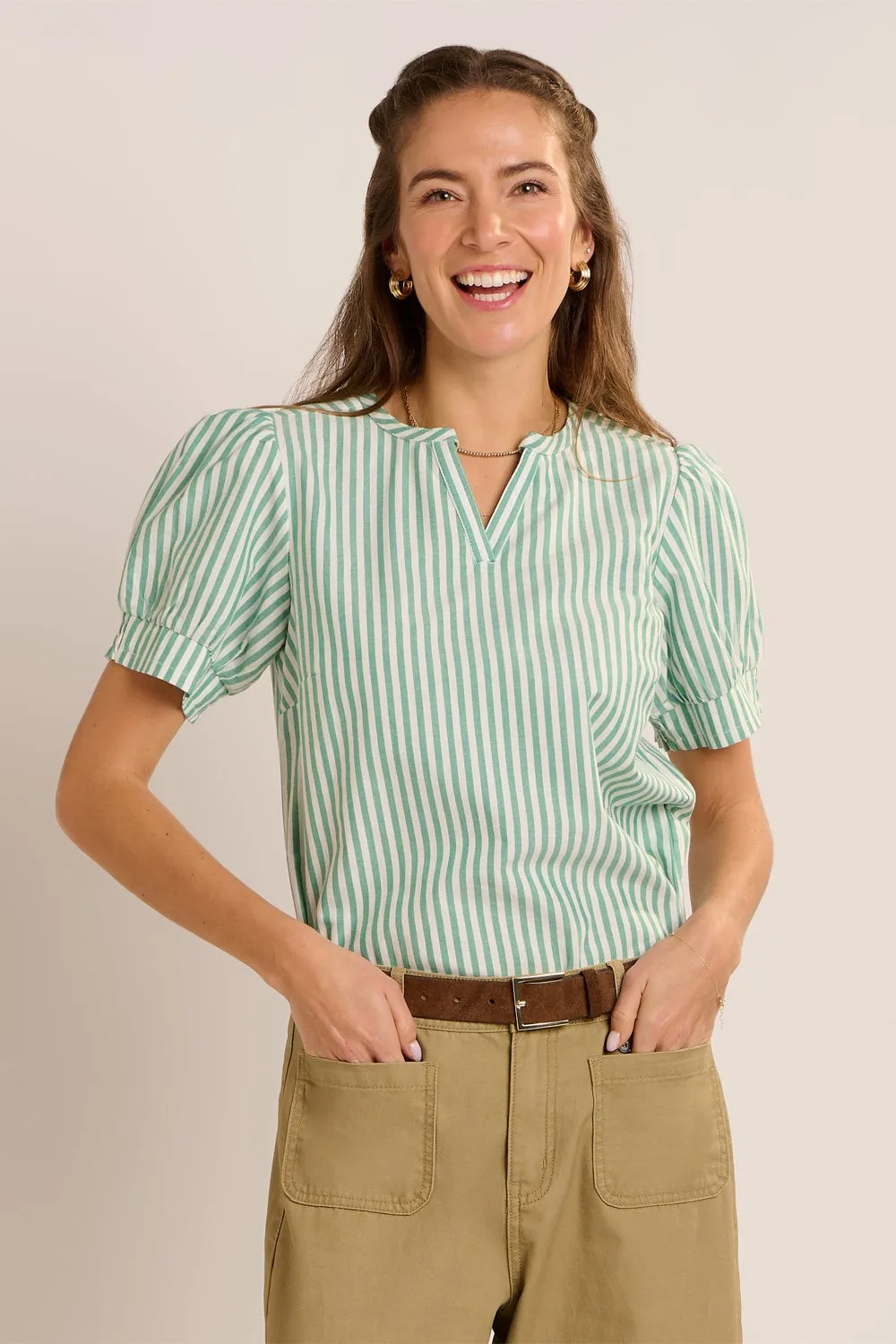 Bruni Womens Stripe Blouse - - Size: 12 - Brakeburn - FashionsVida