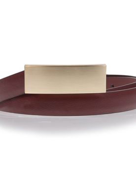 Ceinture fine Rouge boucle plate rouge 90cm