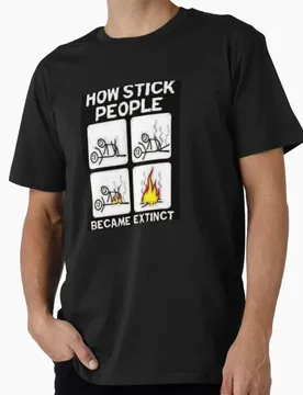 The Tragic End Of The Stick People ! Stickman Humor Gift T shirt 0616 Funny Stick Figure Graphic clothes US Size S-6XL - Aliexpress - FashionsVida