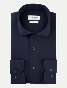 PROFUOMO Knitted-Hemd Blau 45