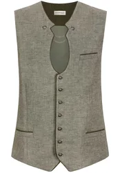 Trachtenweste Bennet (olive, Gr. 52) für Herren, Oberteile, 100% Leinen