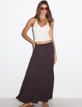 Besticktes Neckholder-Top mit Glitzer Vanille M