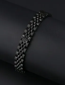 Pieza Brazalete Minimalista Y Moderno Con Diseño De Tres Coronas Doradas De Acero Inoxidable - Shein - FashionsVida