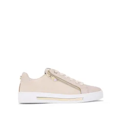 Womens Diamond Zip Sneakers - Beige - Size Uk 3