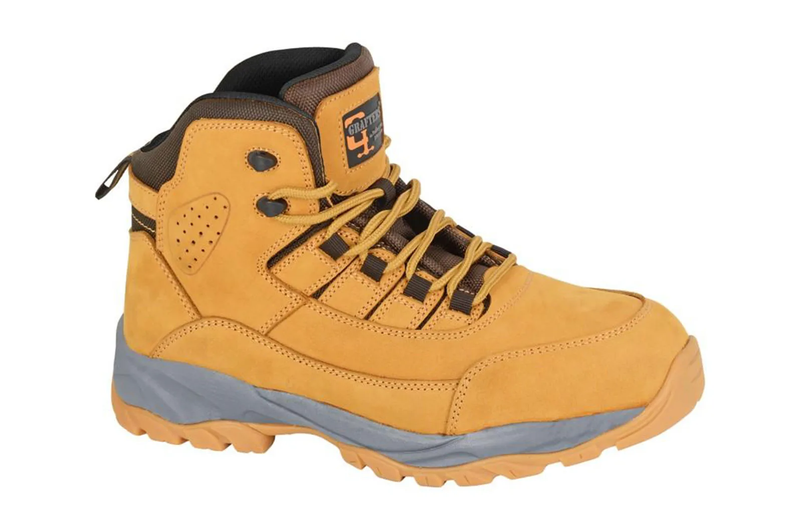 Longthorn Mens Safety Boot - Tan Nubuck - Size Uk 11 - Grafters - FashionsVida