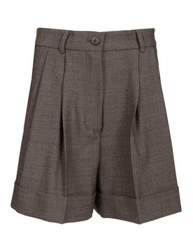 Pantaloncini pieghettati di miscela di lana