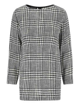 Vestito Midi Piede De Poule