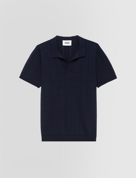 Polo traforata uomo blu notte