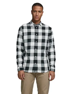Chemise à Manches Longues Gingham Twill Whisper White / Slim Fit M