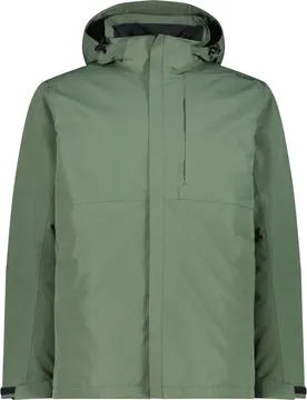 Zip Hood Detachable Inner Herren Doppeljacke, grün 52