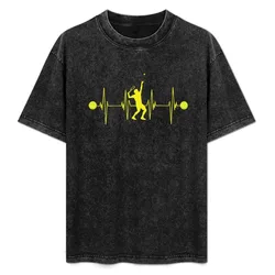 Tennis Heartbeat Tennis Lover T-Shirt Basic Solid Tee for Daily Use