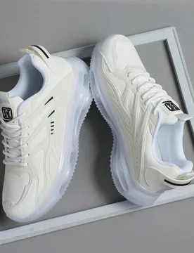 Zapatillas deportivas con amortiguación de aire y cordones para hombre - Absorción de impactos & Transpirables - Para correr, baloncesto, entrenamie - Shein - FashionsVida