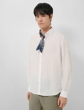 Camisa sport de hombre regular fit de lino - Roberto Verino - FashionsVida