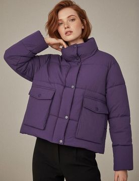 Giacca puffer trapuntata - viola scuro