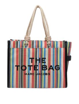 La borsa tote grande in rete a righe