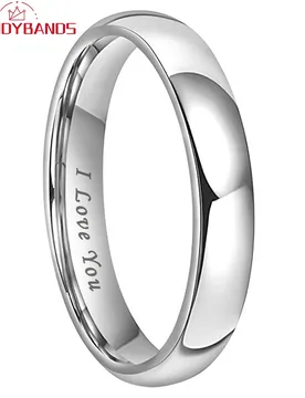 Trendyband Tungsten Carbide Wedding Band Engagement Couple's Jewelry 4mm 5mm 6mm 7mm 8mm 10mm I Love You Engraved Ring - Aliexpress - FashionsVida
