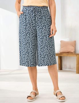 Jersey-Hosenrock Schlupfbund - Marine gemustert - female - Size: 38