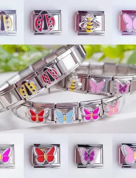 Fashion New Butterfly Ladybug Bee Italian Charm Links Fit 9mm Stainless Steel Bracelet Making DIY Jewelry Wholesale - Aliexpress - FashionsVida