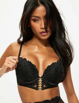 Lace Wired Plunge Bra (A-G) Black female - Ann Summers - FashionsVida