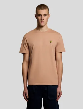 Men's Cotton Crew Neck T-Shirt in Brown - Lyle & Scott - FashionsVida