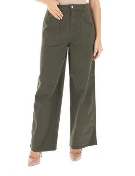 Jeans wide leg VERDE MILITARE 40 - I Blues - FashionsVida