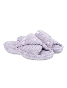 Totes Womens Popcorn Turnover Open Toe Slipper - - Size: 5 - Isotoner - FashionsVida