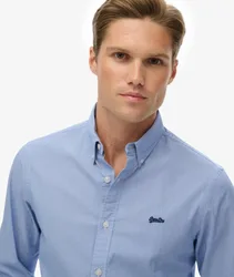 Superdry Herren Figurbetontes Essentials Lite Hemd Blue - Größe: M