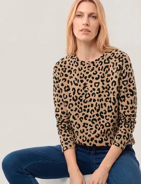 Baumwollstretch Sweatshirt, normale Größen, Farbe Beige, 52, hautsympathische Baumwolle bequem dank Elasthan Damen - Walbusch - FashionsVida