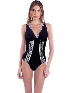 Bañador de mujer cuello halter estampado con relleno - Despi - FashionsVida