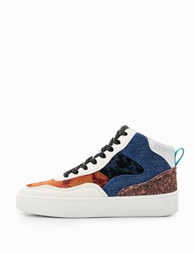 Sneakers caña media patch, Mujer, 36