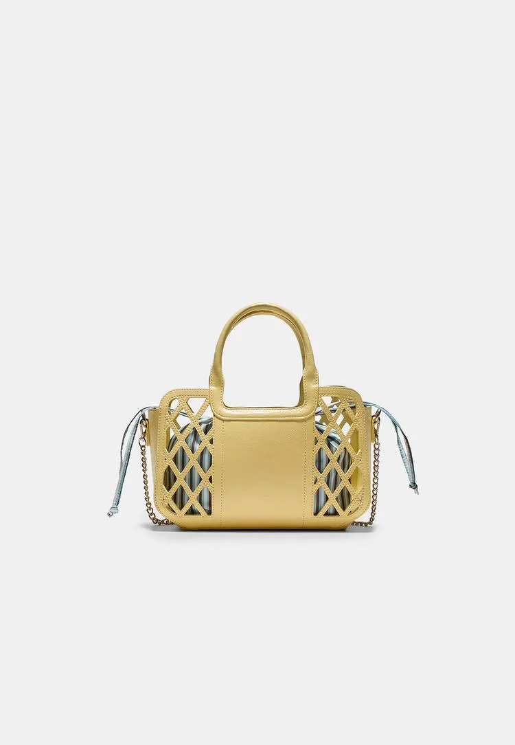 Kombinierter Korb-Shopper Goldfarben OS - Stradivarius - FashionsVida
