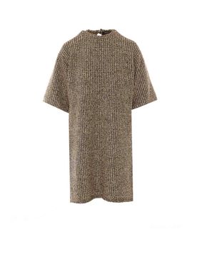 Abito in tweed marrone