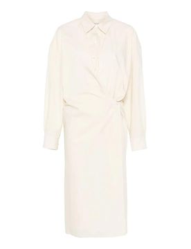 Vestito contorto con colletto dritto