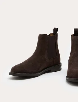 Suede Chelsea Boots Dark Brown male - M&S - FashionsVida
