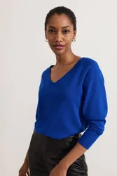 Senita Fine Knit Jumper - Cobalt - Size: S