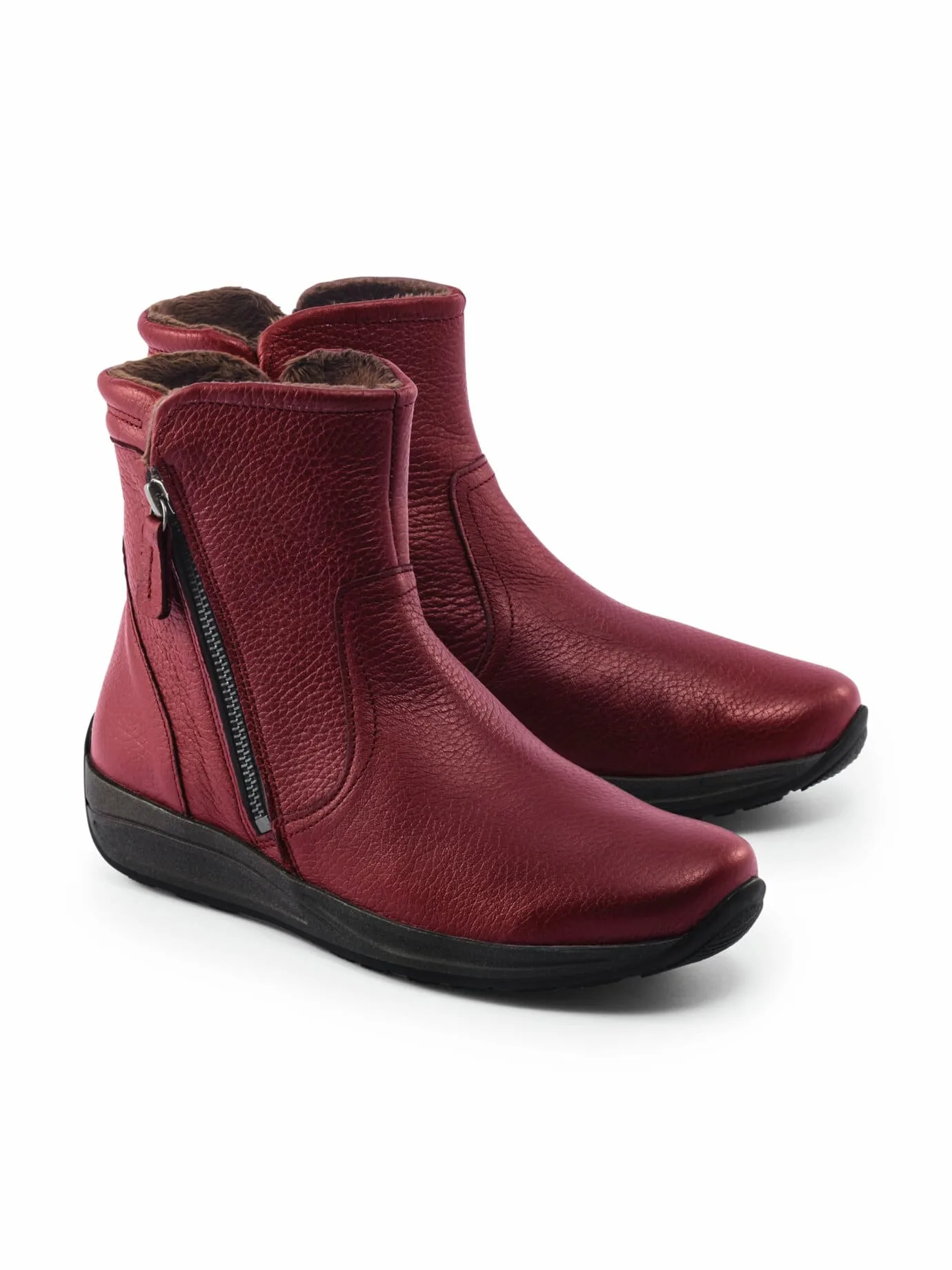 Hirschleder-Bootie Warmfutter - Bordeaux - female - Size: 38 - Avena - FashionsVida