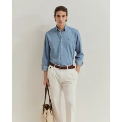 Camisa regular fit de hombre en denim de algodón