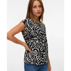 Top de mujer estampado de manga corta