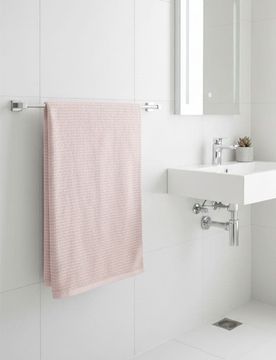 Asciugamano in cotone tinta unita - rosa pastello