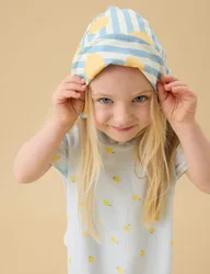 Kids' Striped Lemon Sun Hat (0-4 Yrs) Blue Mix Female